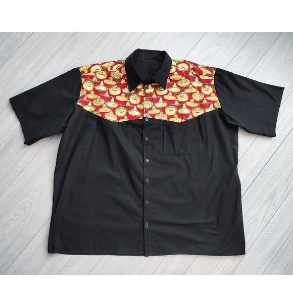 Vintage Western Sombrero Shirt New Button Up Y2K Gift Rockabilly Bowling 6XL - Picture 4 of 8